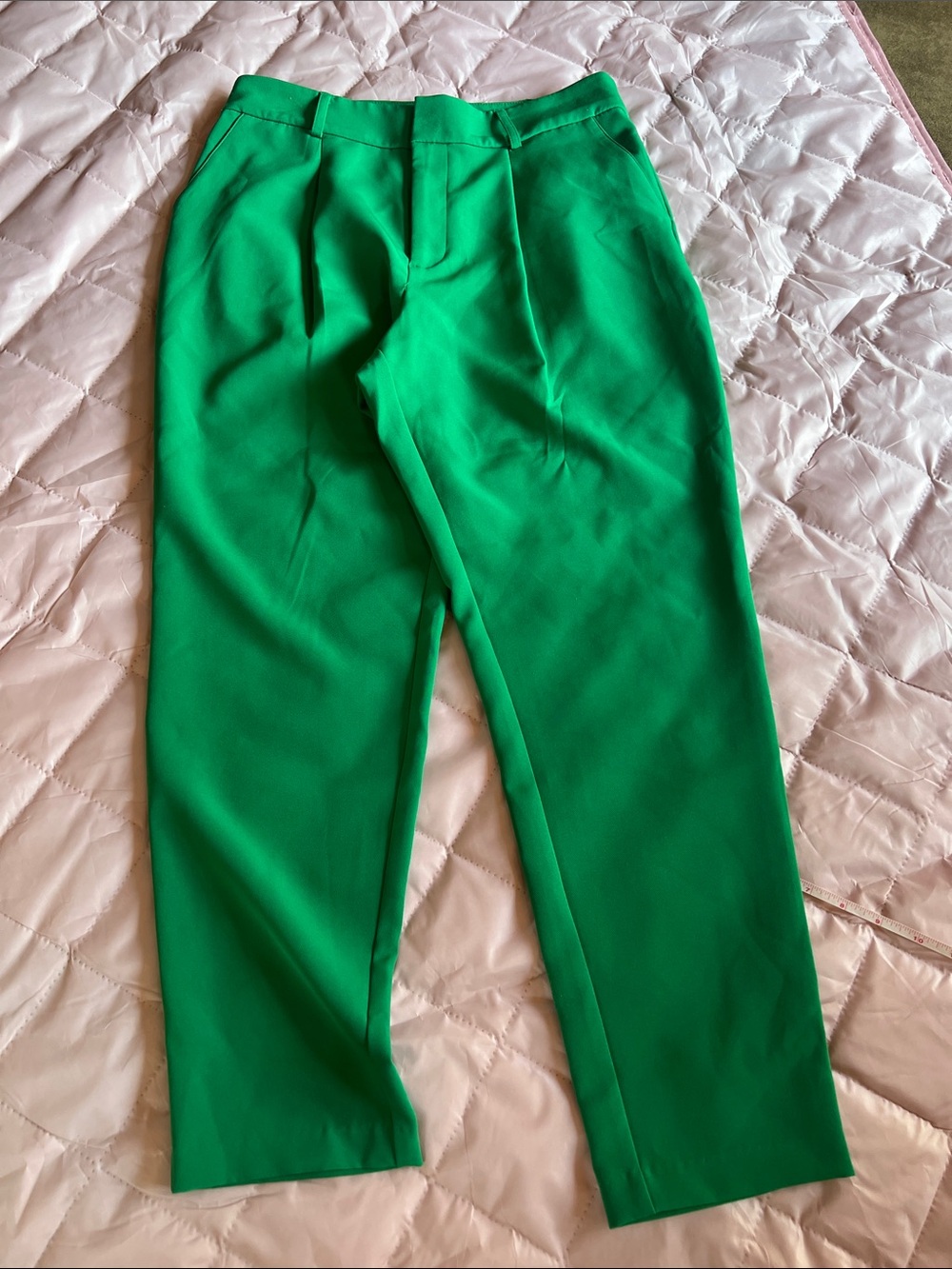 INC International Concepts Vibrant Green Tailored Trousers